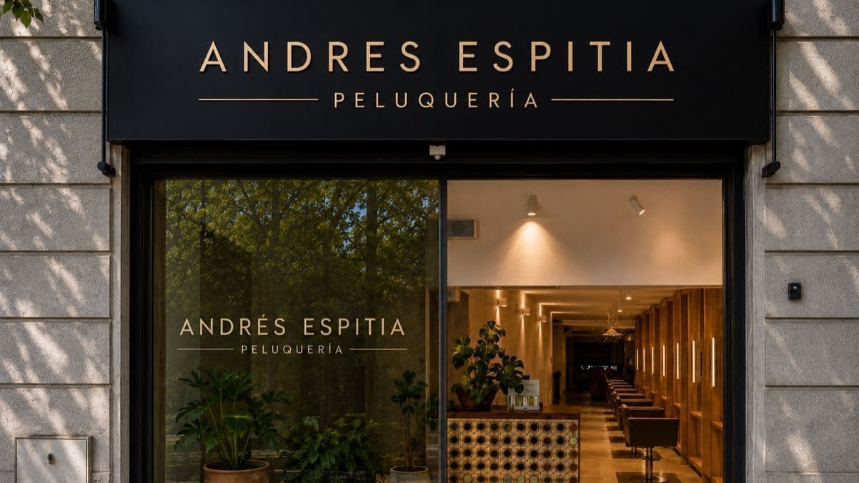 Fachada de Andres Espitia Peluquería en el Eixample de Barcelona